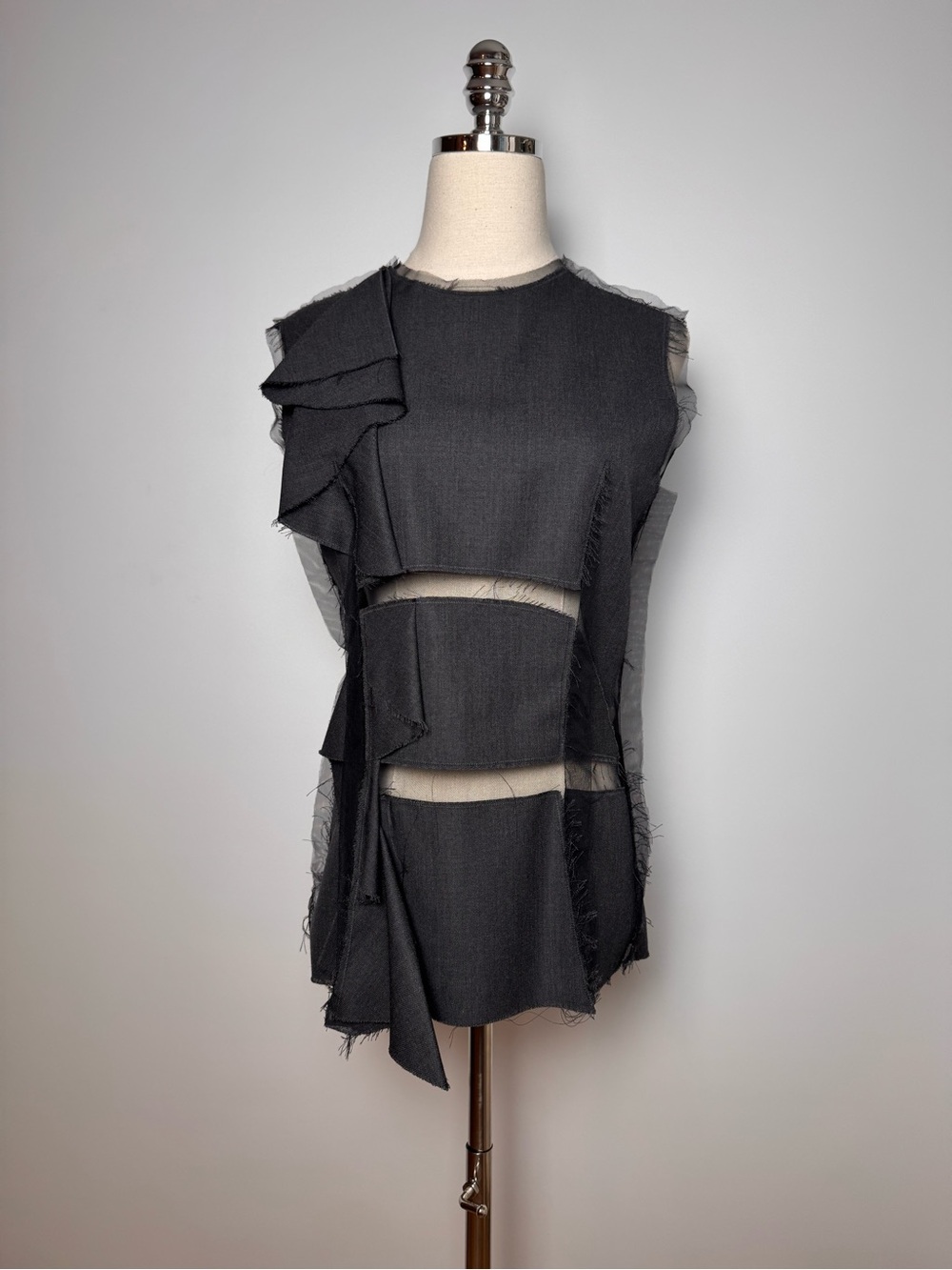 Maison Margiela Line 4 Sculptural Wool Top Size 42